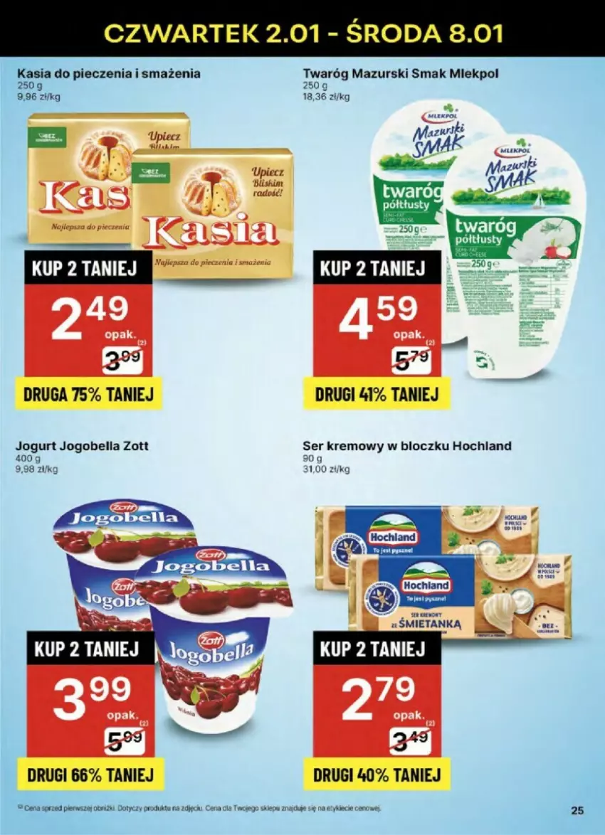 Gazetka promocyjna Delikatesy Centrum - ważna 02.01 do 08.01.2025 - strona 18 - produkty: Bell, Bella, Hochland, Jogobella, Jogurt, Kasia, Piec, Ser, Twaróg, Zott