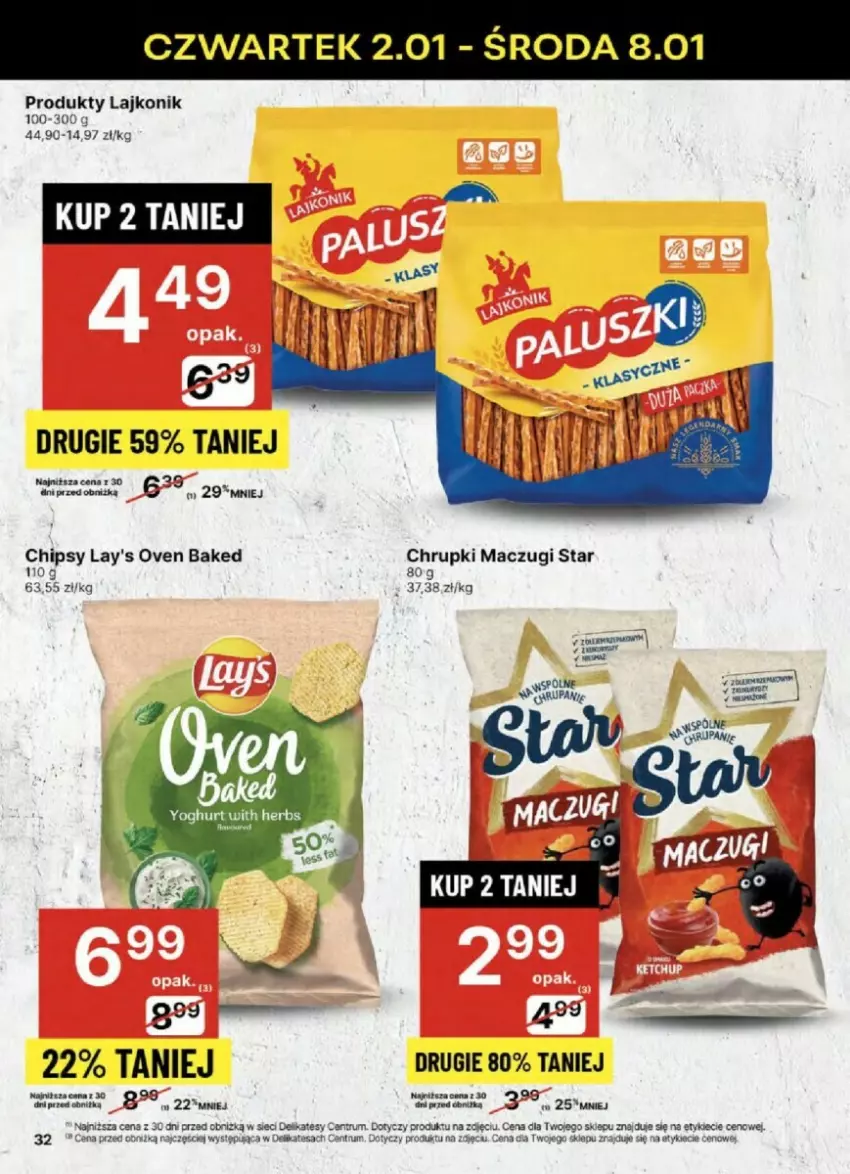 Gazetka promocyjna Delikatesy Centrum - ważna 02.01 do 08.01.2025 - strona 26 - produkty: Chipsy, Chrupki, Lajkonik, Rum