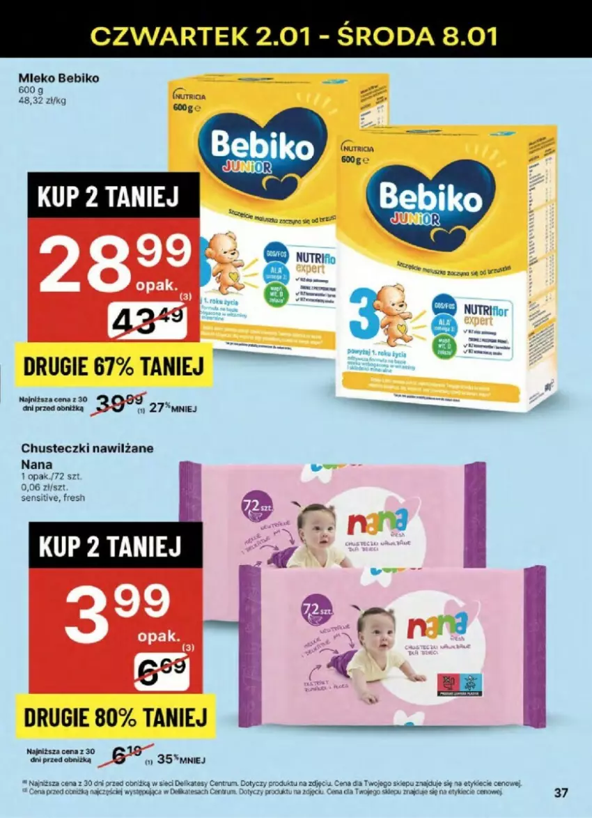 Gazetka promocyjna Delikatesy Centrum - ważna 02.01 do 08.01.2025 - strona 31 - produkty: Bebiko, Chusteczki, Rum