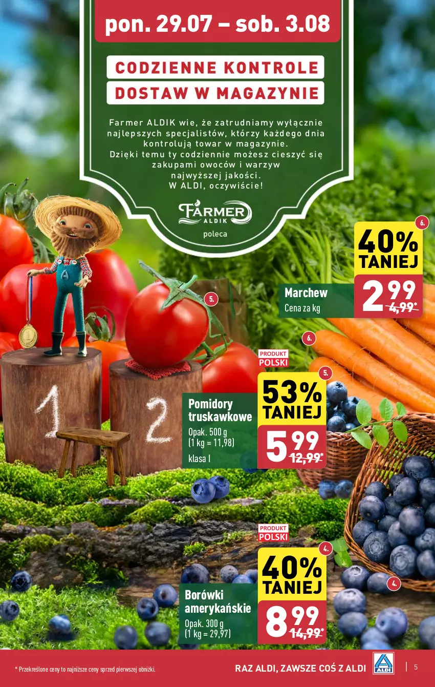Gazetka promocyjna Aldi - Farmer ALDIK poleca świeże owoce i warzywa - ważna 29.07 do 03.08.2024 - strona 5 - produkty: Fa, Pomidory