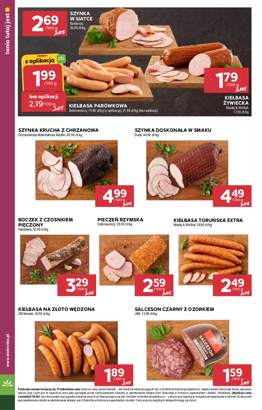 Gazetka promocyjna Stokrotka - Market - ważna 03.01 do 08.01.2025 - strona 6 - produkty: Boczek, Chrzan, Fa, Kiełbasa, Mięso, Owoce, Piec, Pieczeń rzymska, Salceson, Szynka, Warzywa