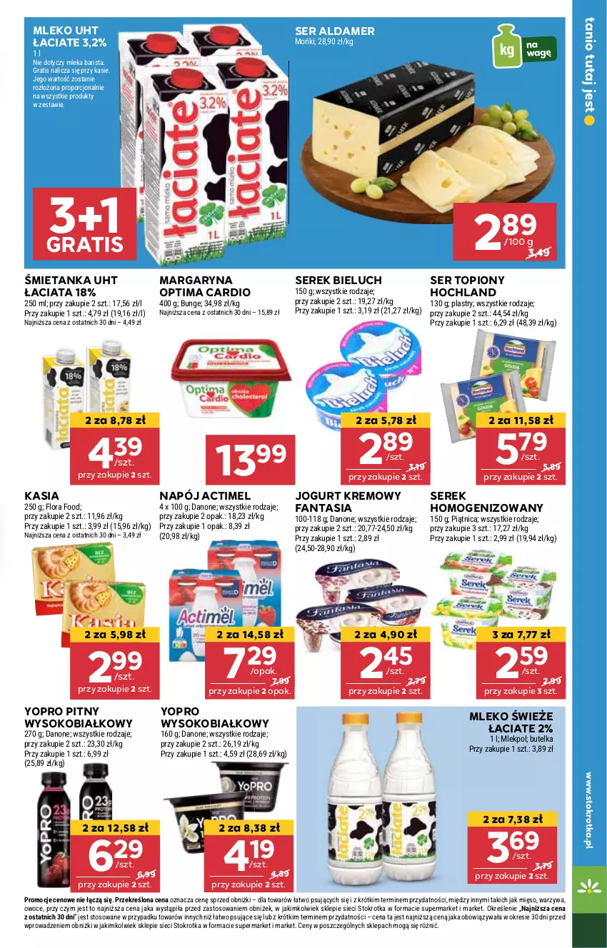 Gazetka promocyjna Stokrotka - Market - ważna 03.01 do 08.01.2025 - strona 9 - produkty: Actimel, Bieluch, Fa, Fanta, Gra, Hochland, Jogurt, Kasia, Margaryna, Mięso, Mleko, Napój, Optima, Optima Cardio, Owoce, Por, Ser, Ser topiony, Serek, Serek homogenizowany, Sok, Top, Warzywa