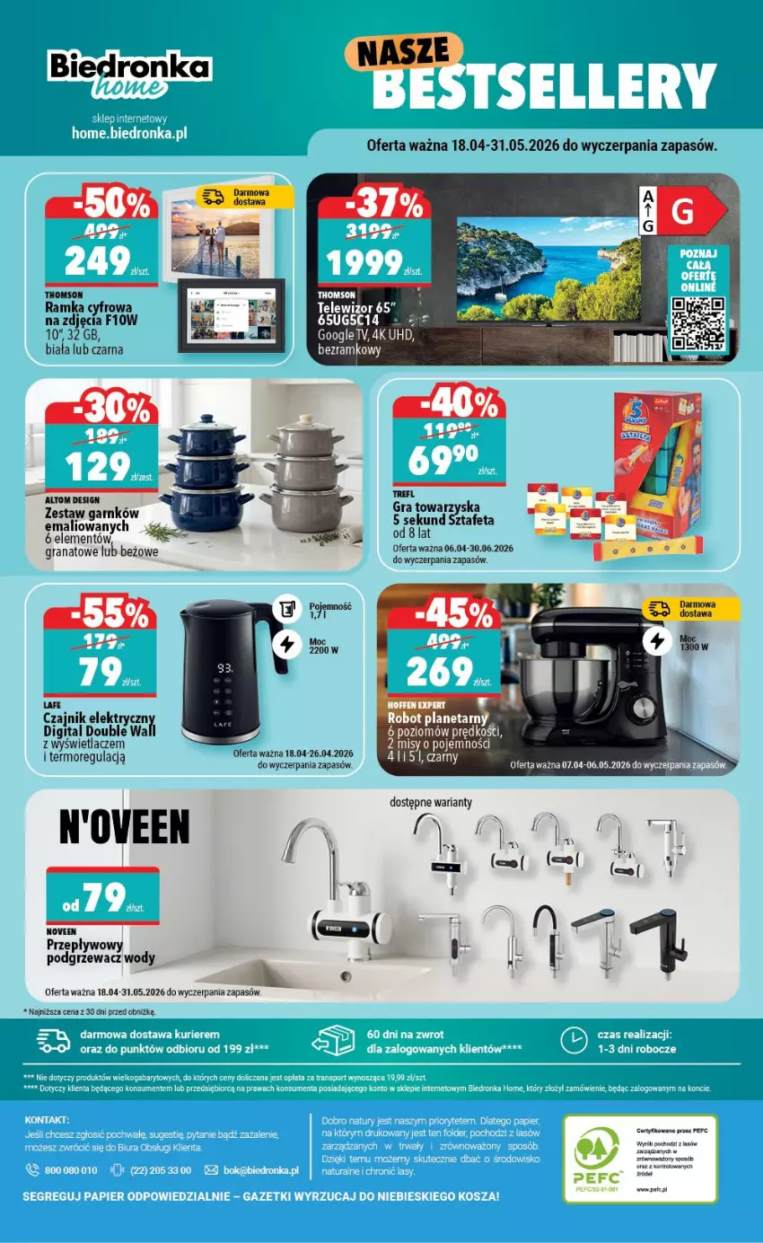 Gazetka promocyjna Biedronka - Home - ważna 18.04 do 25.04.2026 - strona 6 - produkty: 5 Sekund, Czajnik, Feta, Gra, Granat, Ramka, Robot, Robot planetarny, Thomson