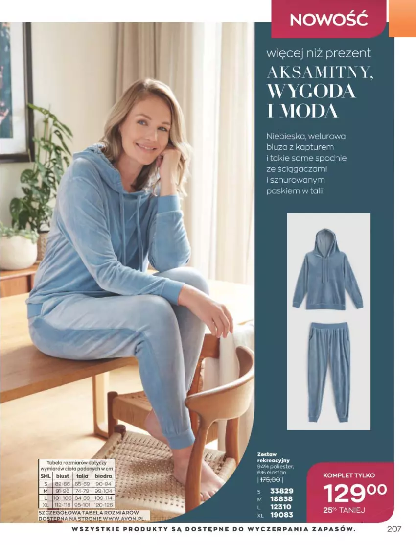 Gazetka promocyjna Avon - Katalog Avon 11/2021 kampania listopad - ważna 01.11 do 30.11.2021 - strona 203 - produkty: Aksam, Bluza, Bluza z kapturem, Moda, Spodnie