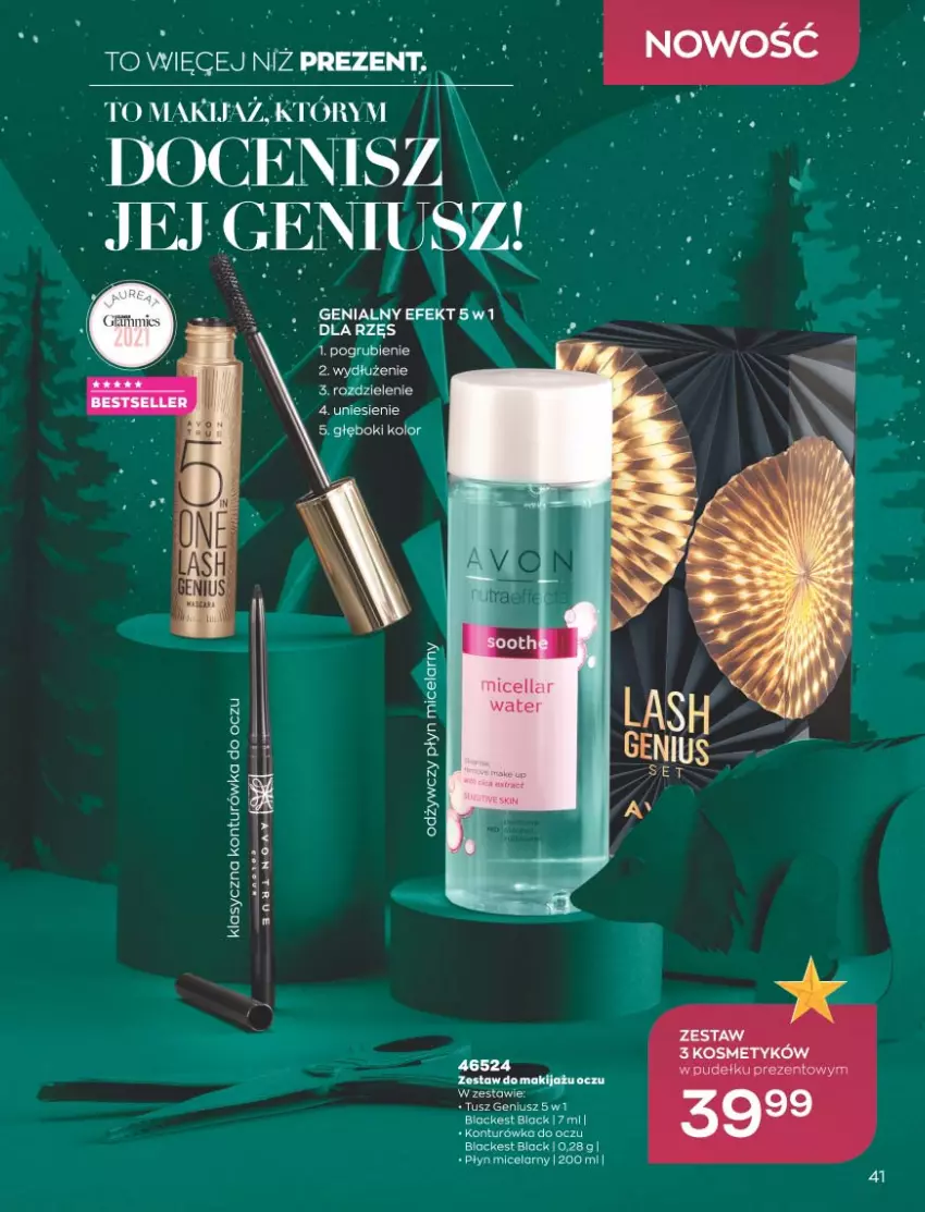 Gazetka promocyjna Avon - Katalog Avon 11/2021 kampania listopad - ważna 01.11 do 30.11.2021 - strona 41 - produkty: Fa, Konturówka do oczu, Lack, Makijaż, Płyn micelarny, Tusz