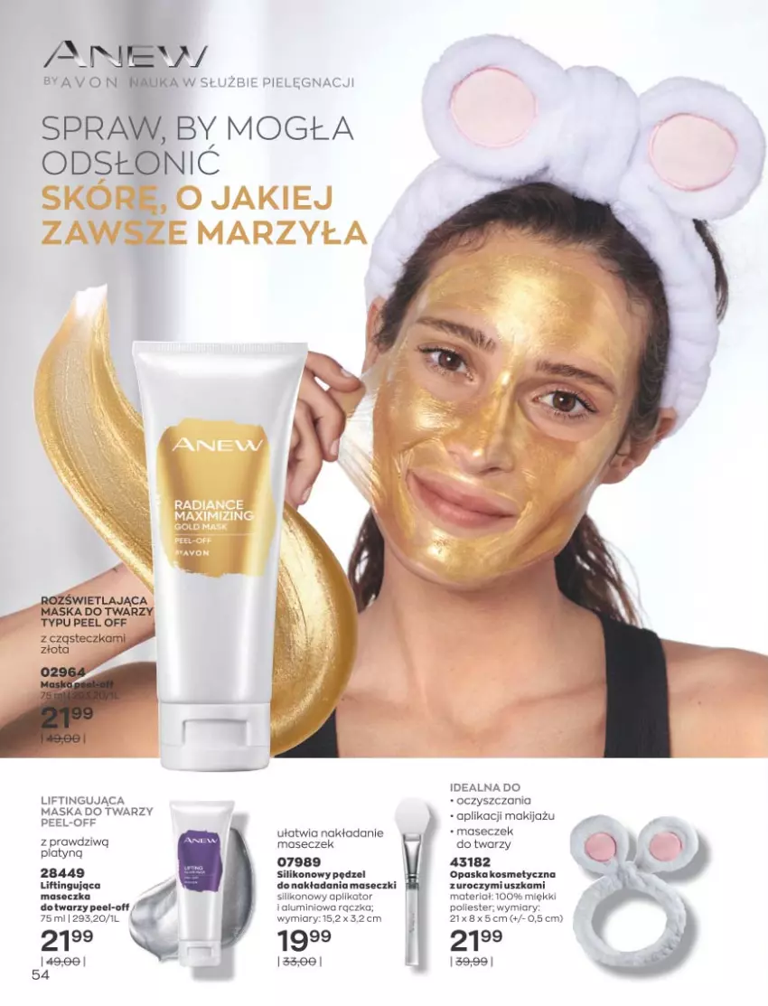 Gazetka promocyjna Avon - Katalog Avon 11/2021 kampania listopad - ważna 01.11 do 30.11.2021 - strona 54 - produkty: Makijaż, Maska, Maska do twarzy, Opaska