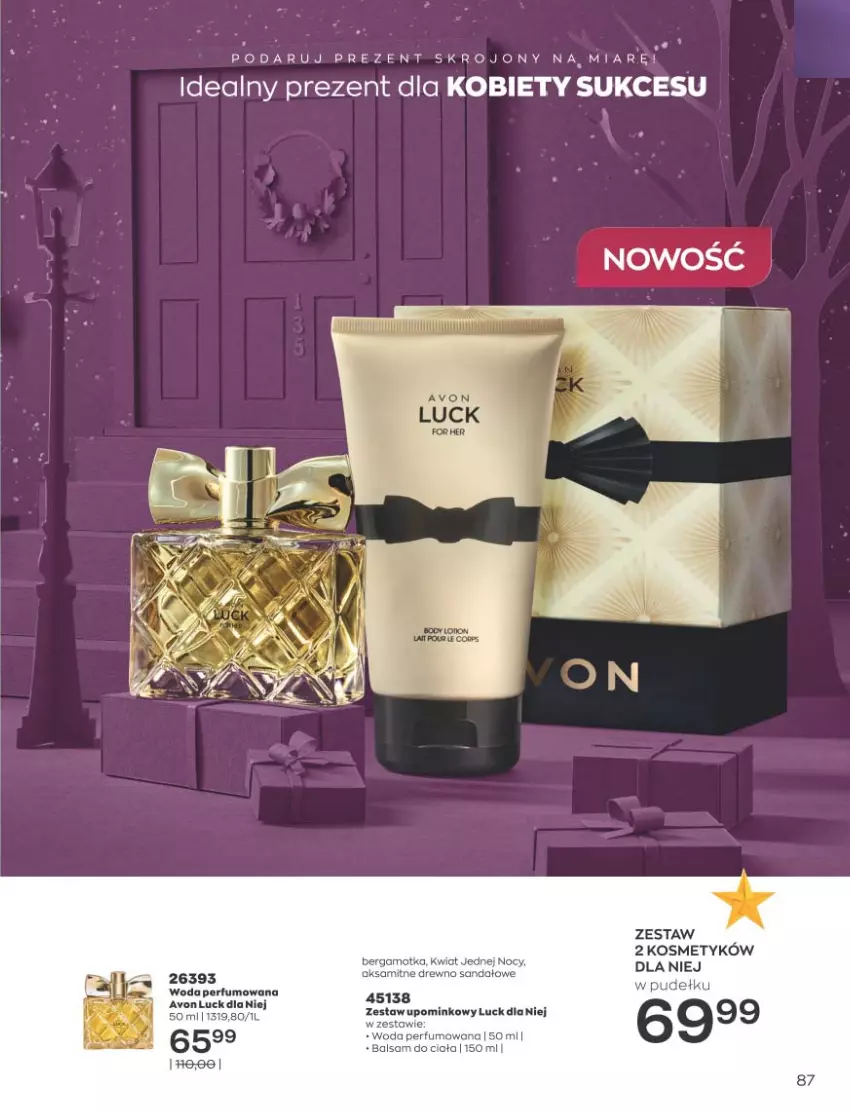 Gazetka promocyjna Avon - Katalog Avon 11/2021 kampania listopad - ważna 01.11 do 30.11.2021 - strona 83 - produkty: Balsam do ciała, Perfum, Sandał, Woda, Woda perfumowana