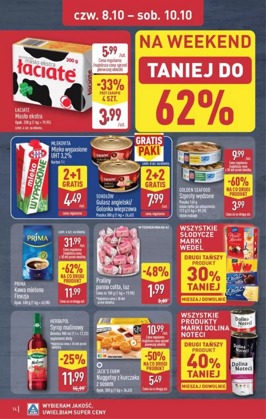 Gazetka promocyjna Aldi - Oferta weekndowa - ważna 08.10 do 10.10.2026 - strona 14 - produkty: Fa, Golonka wieprzowa, Gra, Herbapol, Masło, Mleko, Sok, Sokołów, Syrop