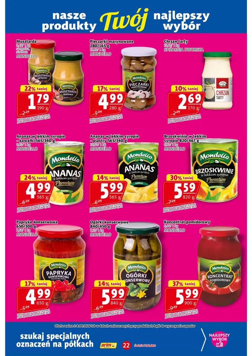 Gazetka promocyjna Prim Market - ważna 02.04 do 08.04.2026 - strona 22 - produkty: Ananas, Chrzan, Papryka, Piec, Półka, Syrop, Szpic