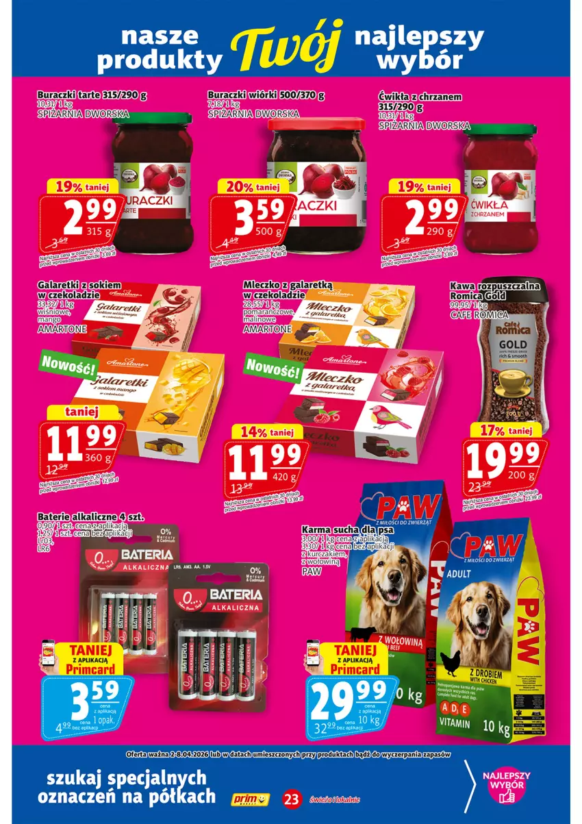 Gazetka promocyjna Prim Market - ważna 02.04 do 08.04.2026 - strona 23 - produkty: Bateria, Buraczki, Chrzan, Kawa, Półka