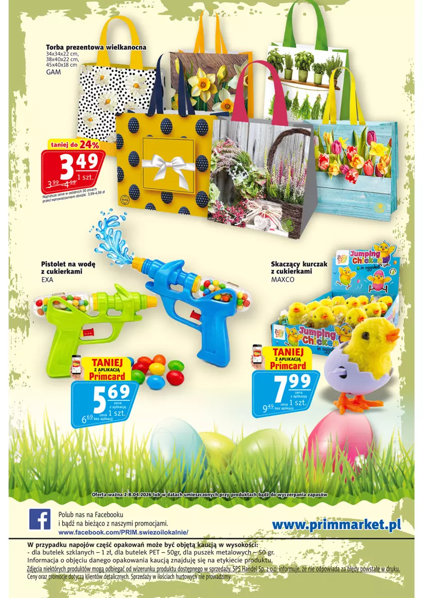 Gazetka promocyjna Prim Market - ważna 02.04 do 08.04.2026 - strona 24 - produkty: Cukier, Fa, Kurczak, Pistolet, Sok, Torba, Torba prezentowa