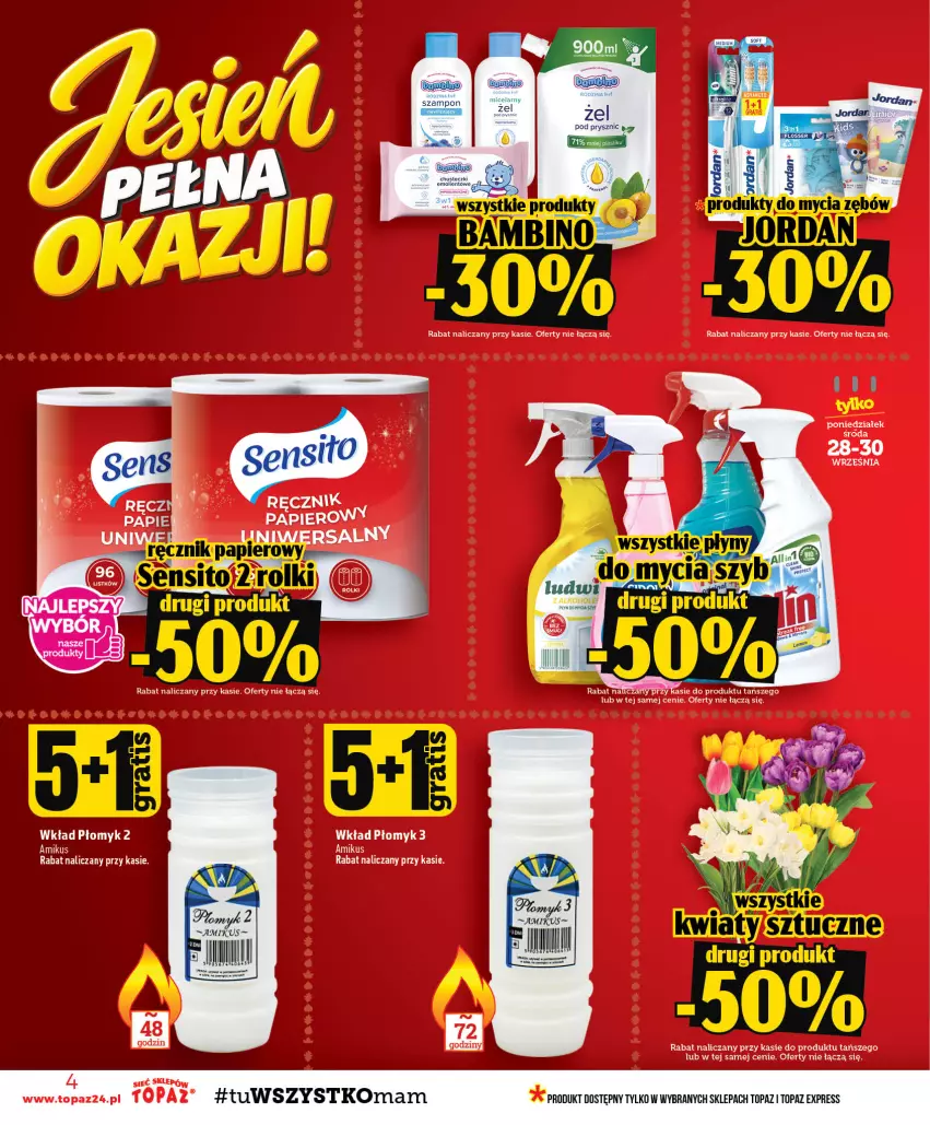Gazetka promocyjna Topaz - Gazetka - ważna 24.09 do 30.09.2026 - strona 4 - produkty: Papier, Ręcznik, Szampon, Top