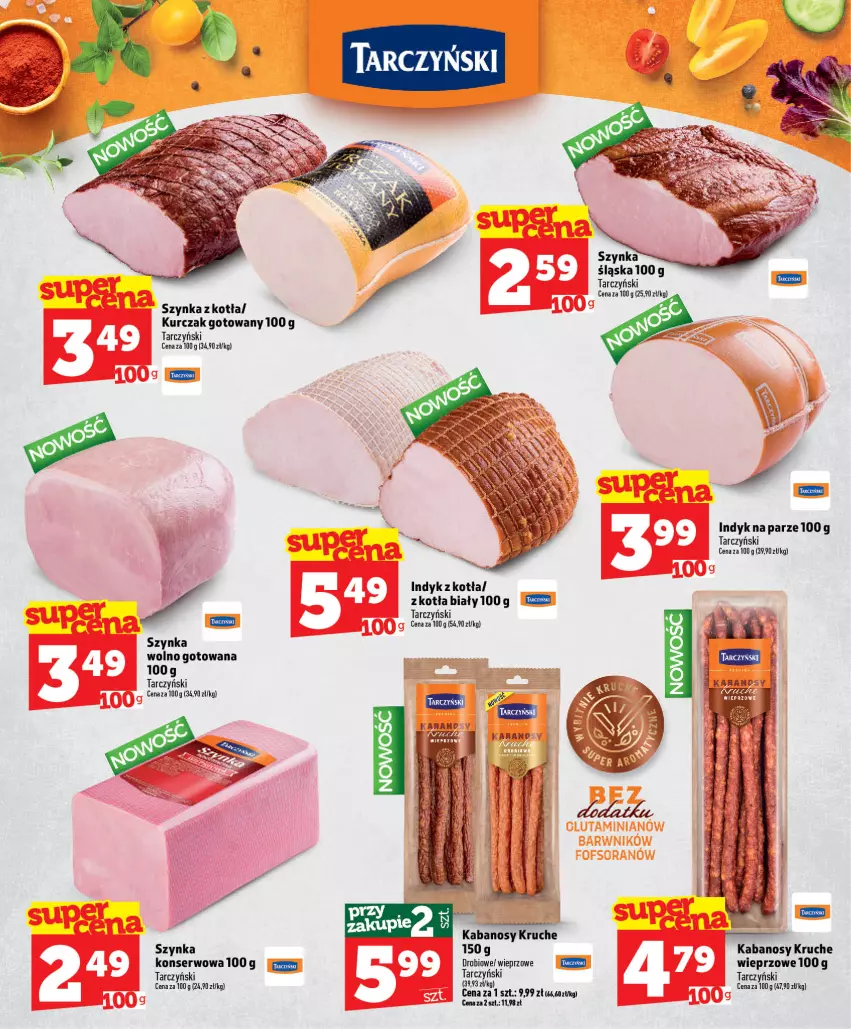 Gazetka promocyjna Topaz - Gazetka - ważna 24.09 do 30.09.2026 - strona 6 - produkty: Kabanos, Kurczak, Kurczak gotowany, Ser, Szynka, Szynka konserwowa, Tarczyński