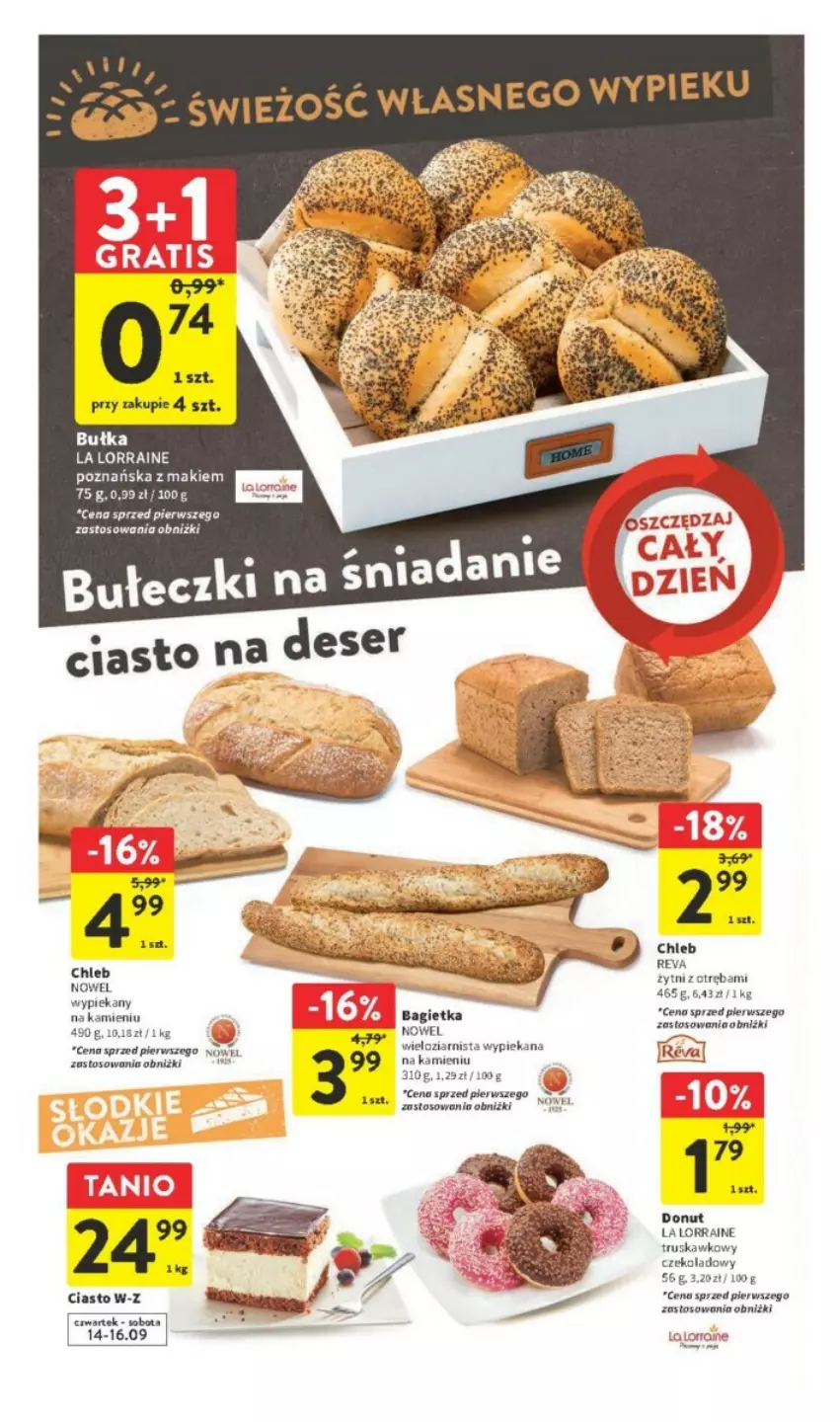 Gazetka promocyjna Intermarche - ważna 14.09 do 20.09.2023 - strona 19 - produkty: Bagietka, Bułka, Chleb, Donut