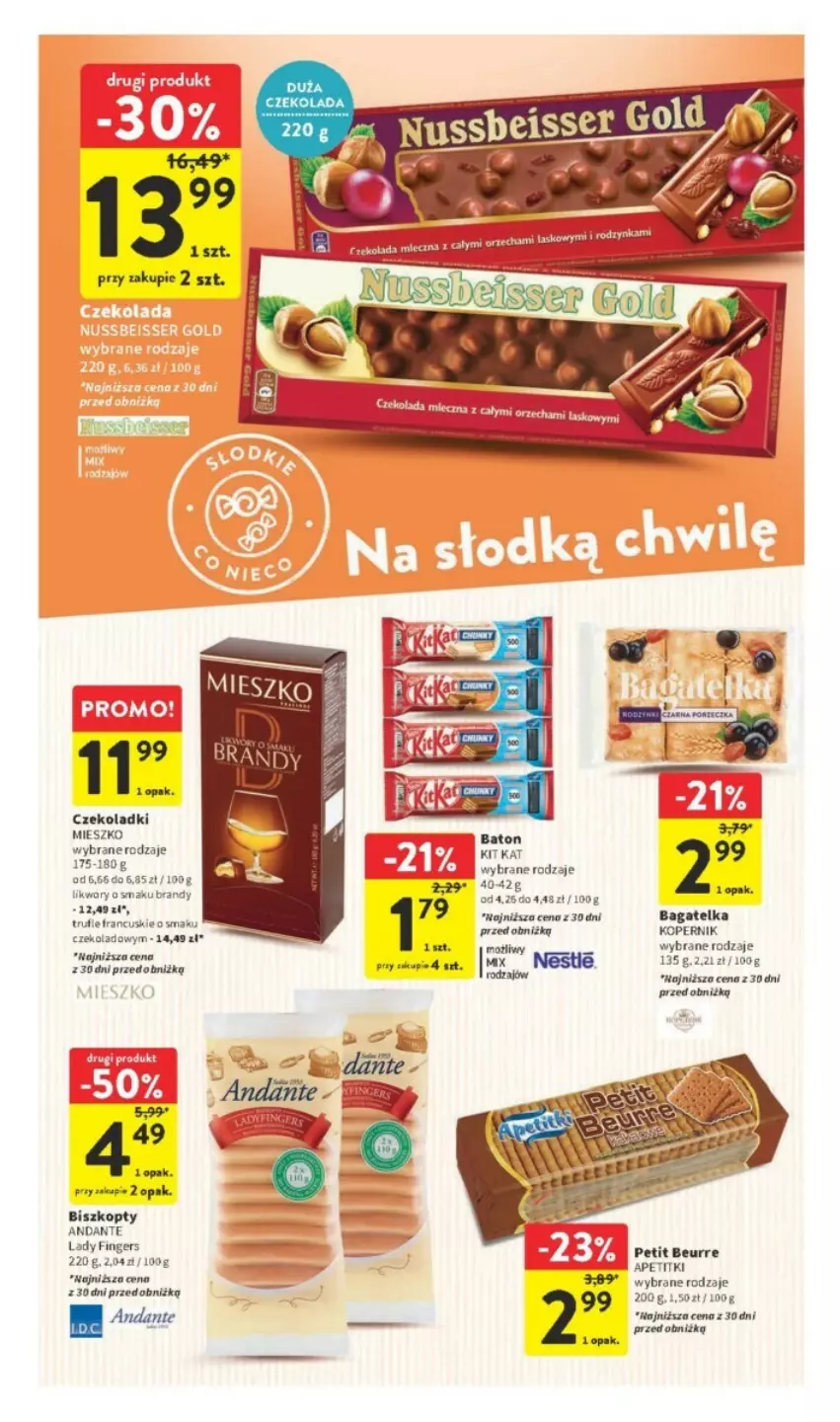 Gazetka promocyjna Intermarche - ważna 14.09 do 20.09.2023 - strona 21 - produkty: Baton, Biszkopty, Brandy, Czekolada, Kit Kat, Miecz