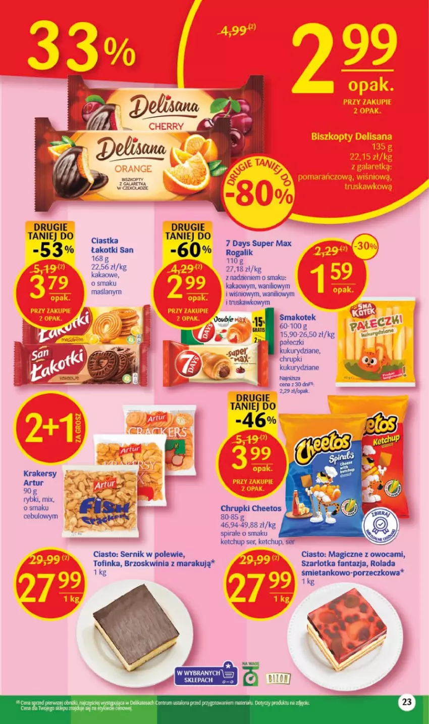 Gazetka promocyjna Delikatesy Centrum - Gazetka DC28 - ważna 20.07 do 26.07.2023 - strona 23 - produkty: 7 Days, Chrupki, Ciastka, Fa, Fanta, Gry, Inka, Kakao, Ketchup, Kotek, Por, Rolada, Rum, Ser, Smakotek, Szarlotka