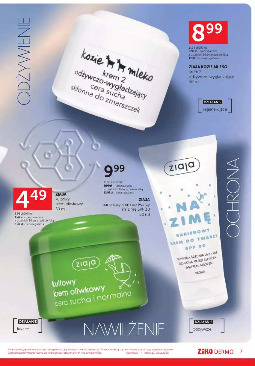 Gazetka promocyjna Ziko - Gazetka Ziko Dermo - ważna 13.11 do 25.11.2025 - strona 7 - produkty: Krem do twarzy, Mleko, Ziaja