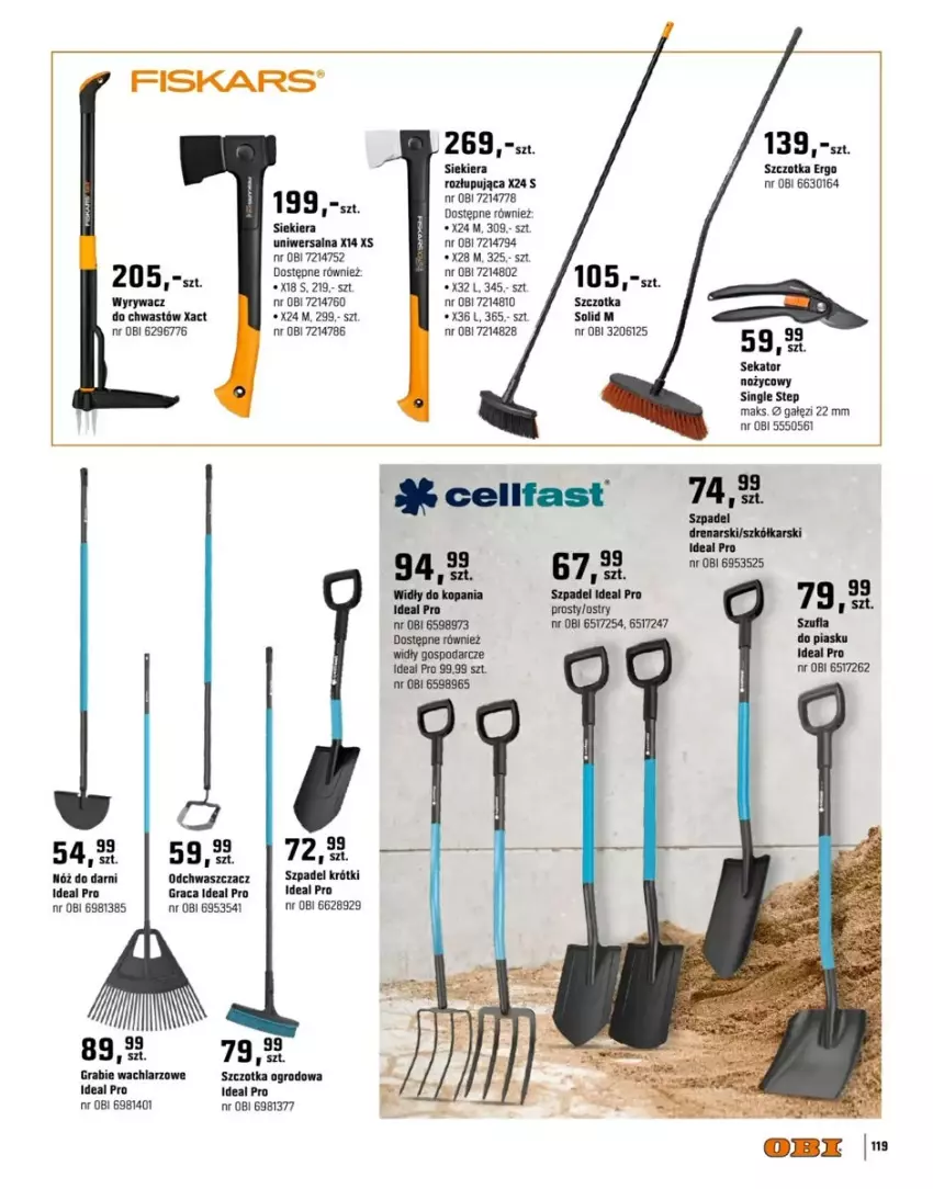 Gazetka promocyjna Obi - ważna 12.03 do 31.05.2025 - strona 23 - produkty: Fa, Fiskars, Gra, Noż, Sekator, Szczotka