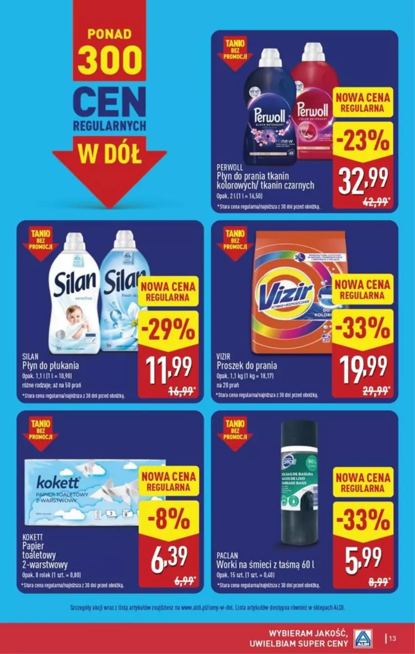 Gazetka promocyjna Aldi - Pełna oferta - ważna 05.10 do 10.10.2026 - strona 13 - produkty: Gala, Papier, Papier toaletowy, Perwoll, Płyn do płukania, Płyn do prania, Proszek do prania, Worki na śmiec, Worki na śmieci
