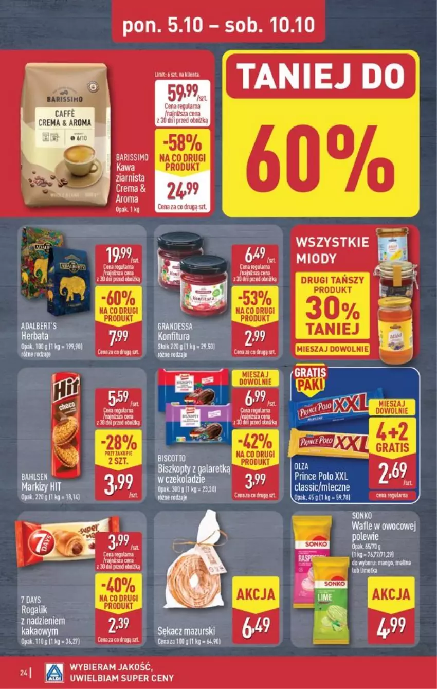Gazetka promocyjna Aldi - Pełna oferta - ważna 05.10 do 10.10.2026 - strona 24 - produkty: 7 Days, Gra, Herbata, K2, Kakao, Kawa, Prince Polo, Sękacz, Wafle