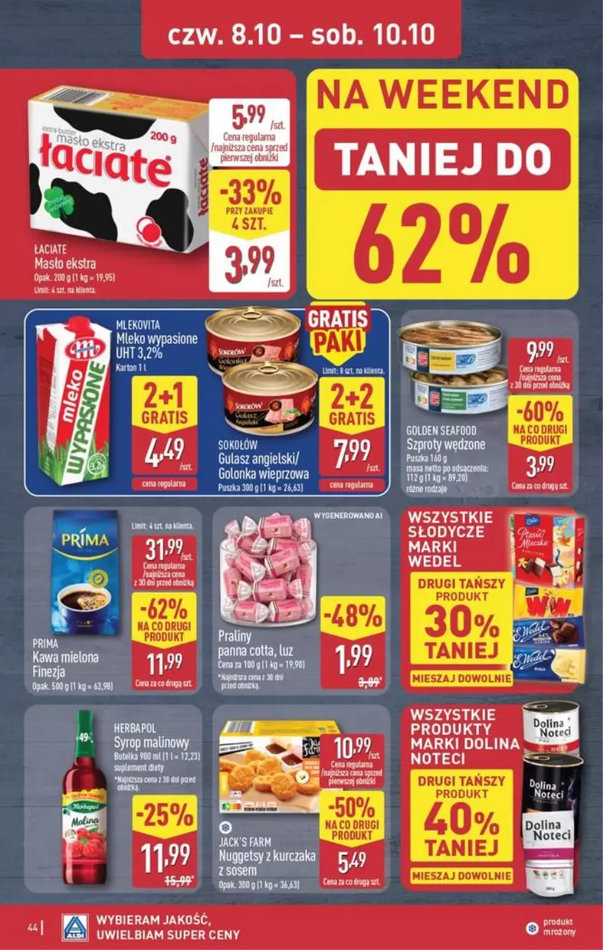 Gazetka promocyjna Aldi - Pełna oferta - ważna 05.10 do 10.10.2026 - strona 44 - produkty: Fa, Golonka wieprzowa, Gra, Herbapol, Masło, Mleko, Mop, Panna cotta, Prima, Sok, Sokołów, Syrop