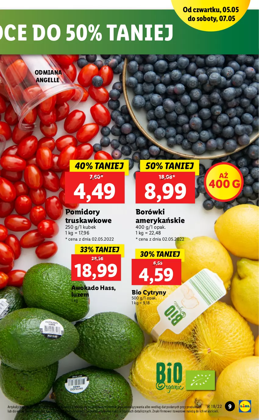 Gazetka promocyjna Lidl - GAZETKA - ważna 05.05 do 07.05.2022 - strona 9 - produkty: Cytryny, Kubek, Pomidory