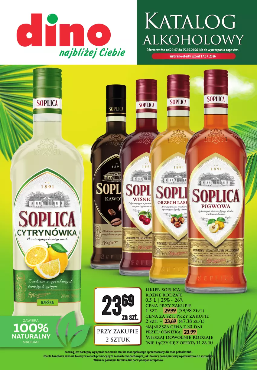 Gazetka promocyjna Dino - Katalog alkoholowy - ważna 20.07 do 25.07.2026 - strona 1 - produkty: Likier, Soplica