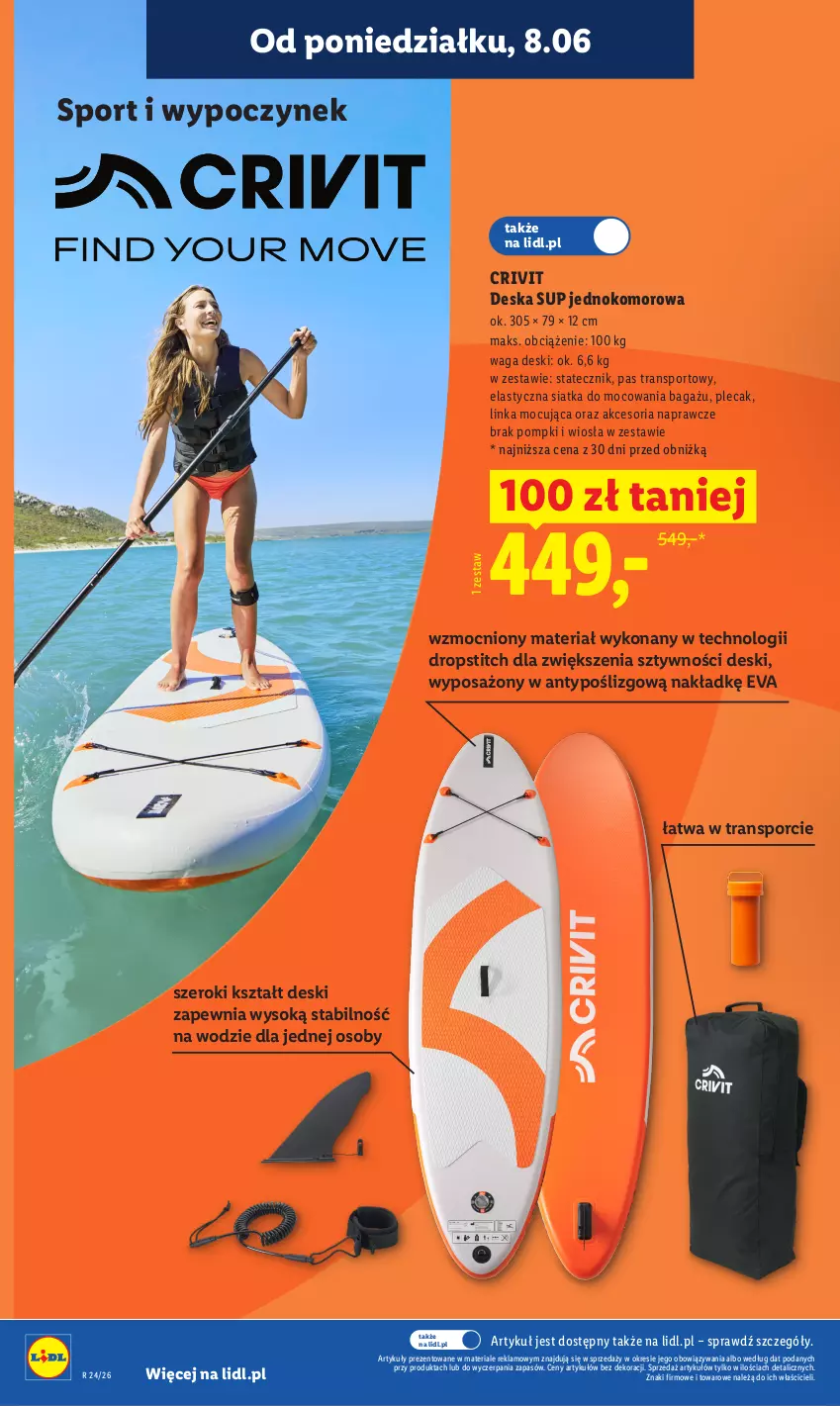 Gazetka promocyjna Lidl - Gazetka ważna od 8.06 do 10.06 - ważna 08.06 do 10.06.2026 - strona 30 - produkty: Inka, Pas transportowy, Plecak, Por, Siatka, Sok, Sport, Tran, Waga