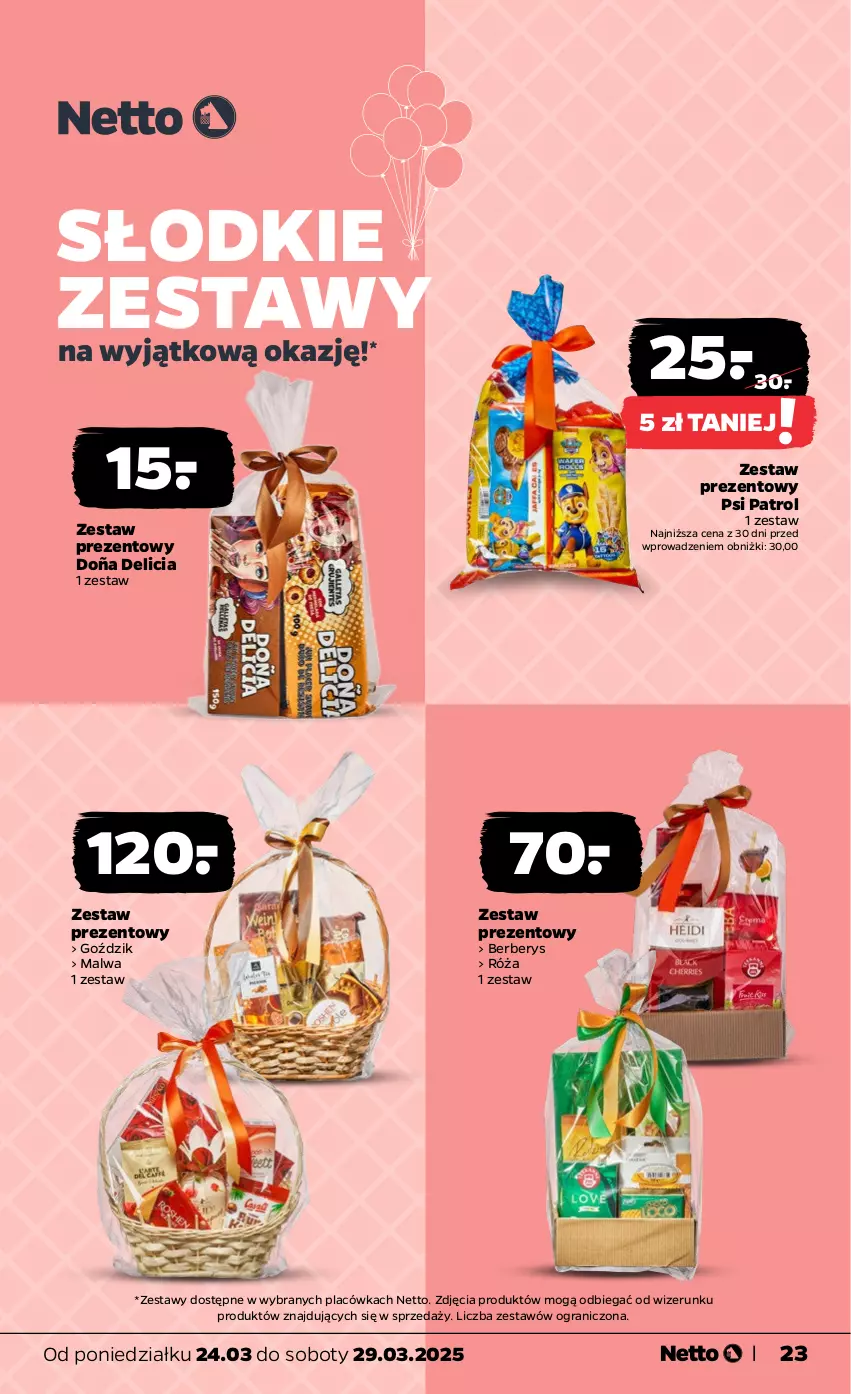 Gazetka promocyjna Netto - Od Poniedziałku - ważna 24.03 do 29.03.2025 - strona 23 - produkty: Gra, Psi Patrol, Róża, Zestaw prezentowy