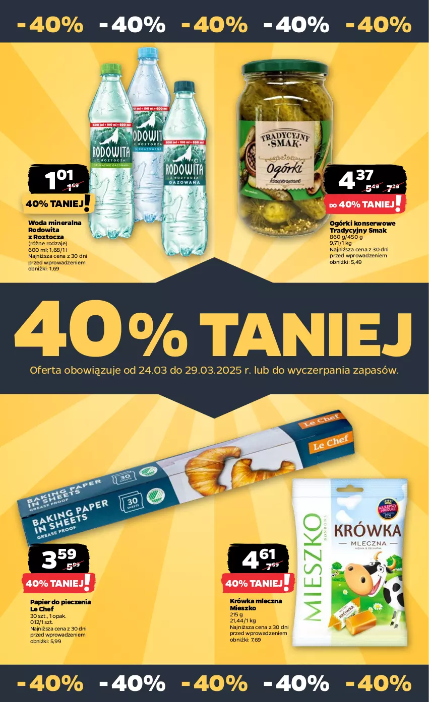 Gazetka promocyjna Netto - Od Poniedziałku - ważna 24.03 do 29.03.2025 - strona 24 - produkty: Ogórki konserwowe, Papier, Papier do pieczenia, Piec, Ser, Woda, Woda mineralna