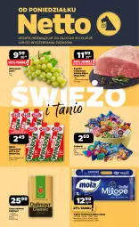 Gazetka promocyjna Netto - Od Poniedziałku - Gazetka - ważna od 29.03 do 29.03.2025 - strona 1 - produkty: Papier, Szynka wieprzowa, Cukier, Dallmayr, Kawa mielona, Kawa, Mlekovita, Papier toaletowy, Szynka, Mola, Cukierki, Wino, Mleko