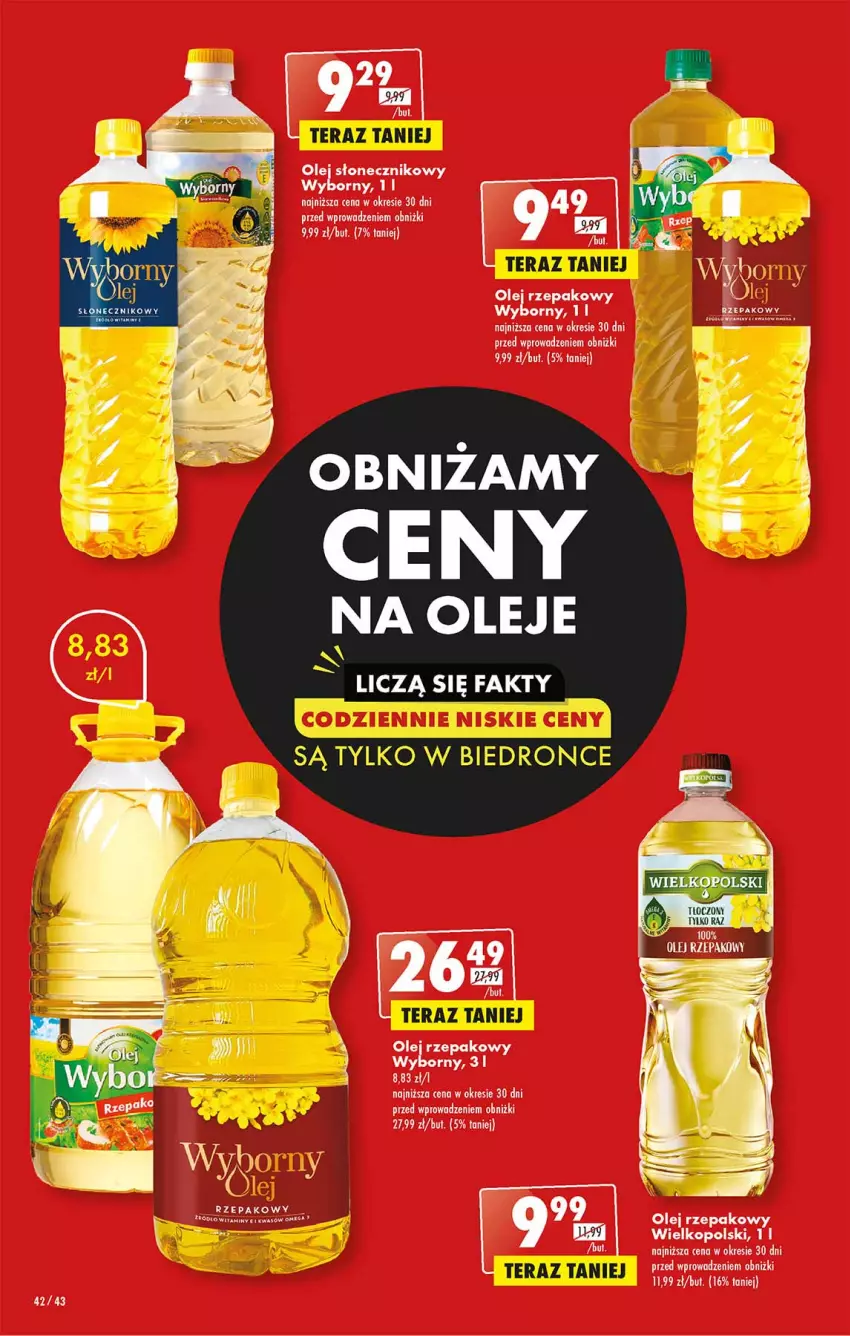 Gazetka promocyjna Biedronka - Wielkanoc - ważna 06.04 do 12.04.2023 - strona 42 - produkty: Olej, Olej rzepakowy, Olej słonecznikowy, Tera