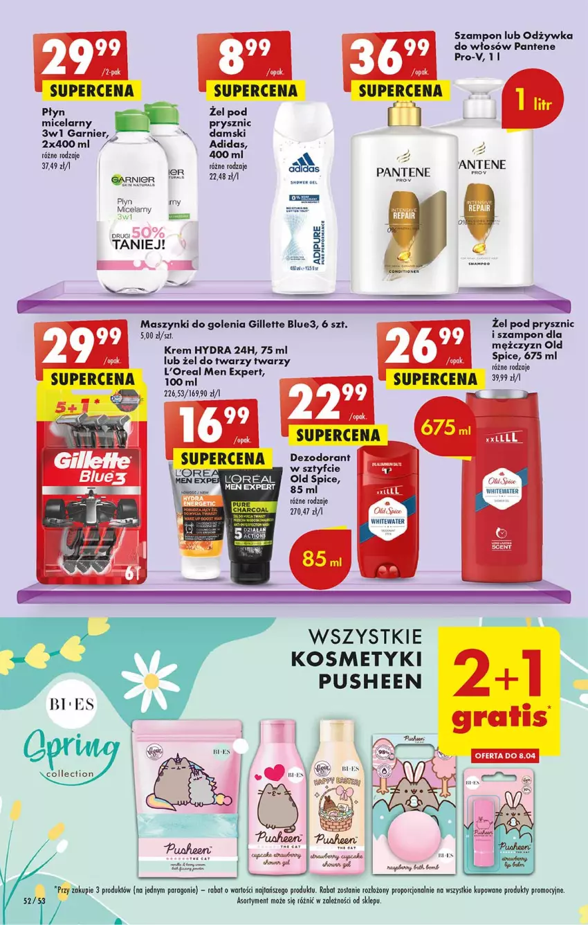 Gazetka promocyjna Biedronka - Wielkanoc - ważna 06.04 do 12.04.2023 - strona 52 - produkty: Adidas, Brit, Dezodorant, Fa, Garnier, Gillette, Odżywka, Old Spice, Pantene, Por, Szampon