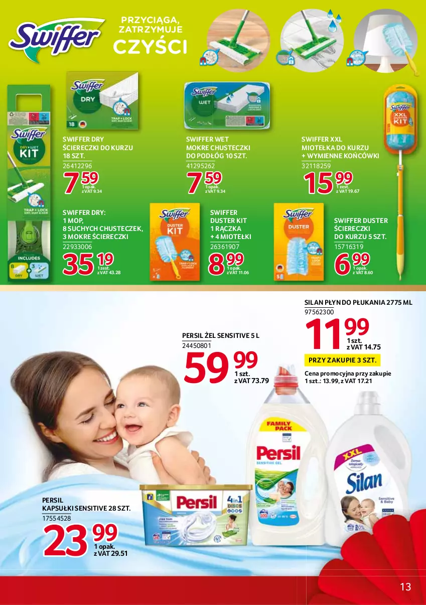 Gazetka promocyjna Selgros - Debiuty w Selgros - ważna 19.08 do 01.09.2021 - strona 13 - produkty: Chusteczki, Mop, Persil, Płyn do płukania, Silan