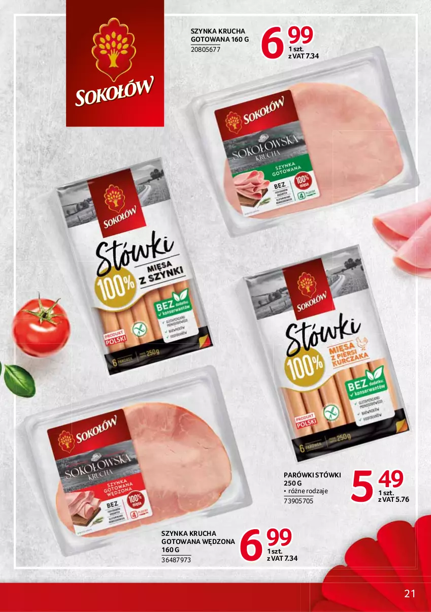 Gazetka promocyjna Selgros - Debiuty w Selgros - ważna 19.08 do 01.09.2021 - strona 21 - produkty: Parówki, Szynka