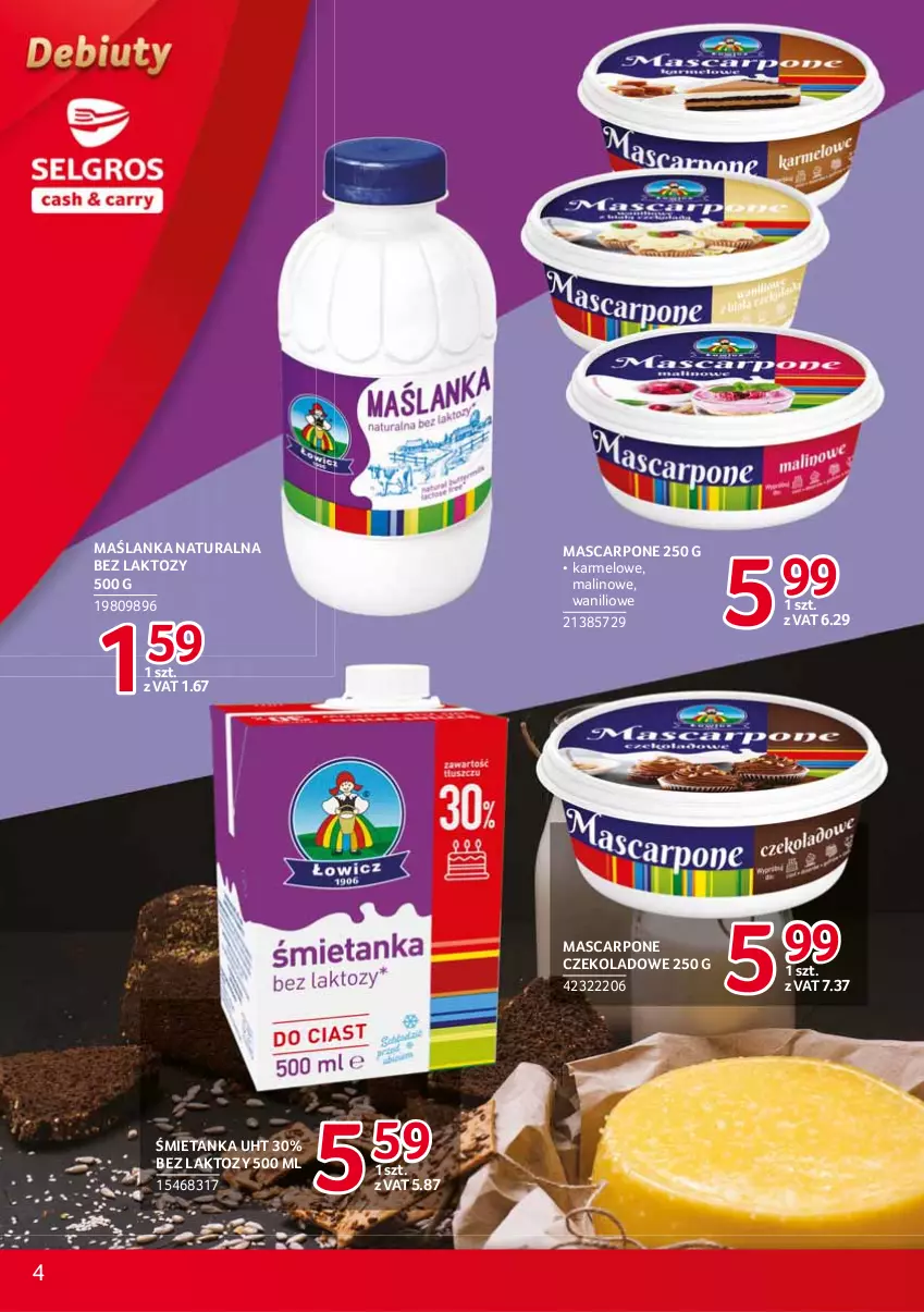 Gazetka promocyjna Selgros - Debiuty w Selgros - ważna 19.08 do 01.09.2021 - strona 4 - produkty: Mascarpone, Maślanka