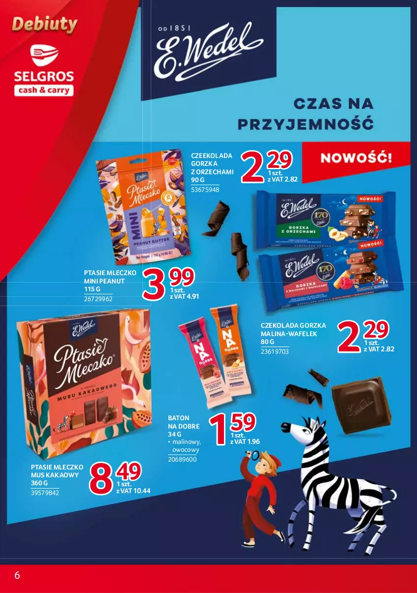 Gazetka promocyjna Selgros - Debiuty w Selgros - ważna 19.08 do 01.09.2021 - strona 6 - produkty: Baton, Czekolada, Czekolada gorzka, Kakao, Mleczko, Mus, Ptasie mleczko, Wafelek