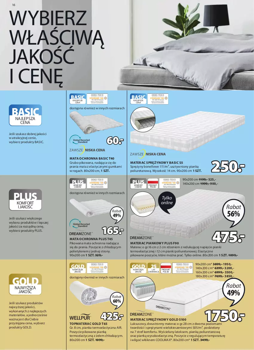 Gazetka promocyjna Jysk - Oferta tygodnia - ważna 17.08 do 31.08.2022 - strona 17 - produkty: LG, Mata ochronna, Materac, Materac piankowy, Materac sprężynowy, Olma, Sok, Tera, Top