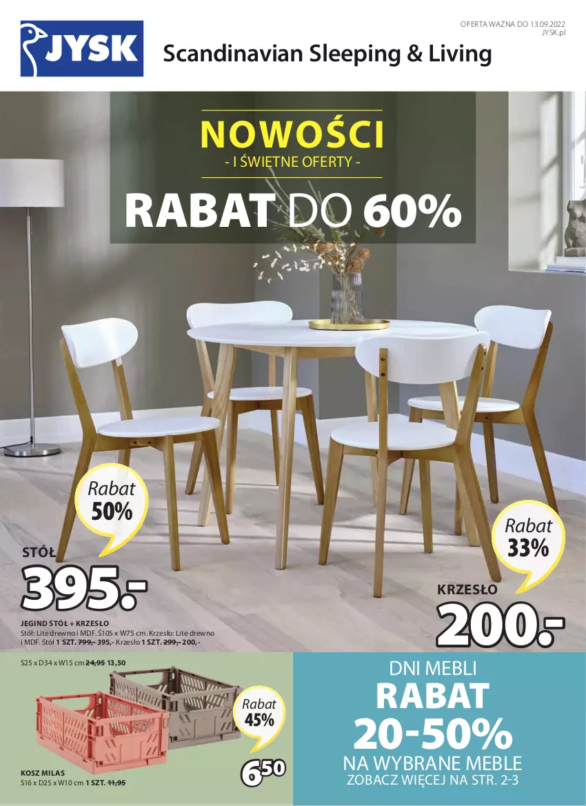 Gazetka promocyjna Jysk - Oferta tygodnia - ważna 17.08 do 31.08.2022 - strona 2 - produkty: Gin, Kosz, Krzesło, Meble, Stół