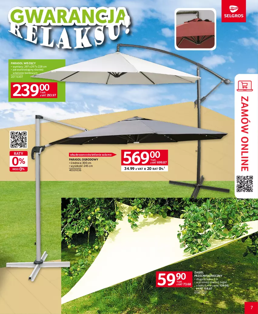 Gazetka promocyjna Selgros - Katalog Meble Ogrodowe - ważna 18.05 do 31.05.2023 - strona 7 - produkty: Parasol, Sok