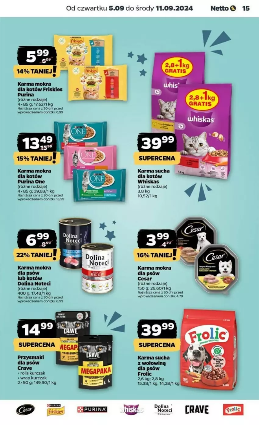 Gazetka promocyjna Netto - ważna 05.09 do 11.09.2024 - strona 7 - produkty: Friskies, Karma mokra dla kotów, Kurczak, Mokra karma, Pur, Purina, Whiskas