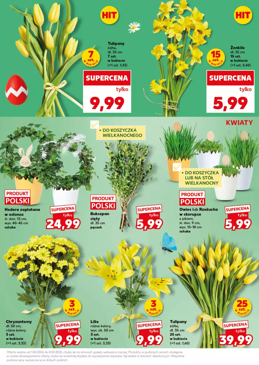 Gazetka promocyjna Kaufland - Mocny Start - ważna 07.04 do 08.04.2026 - strona 15 - produkty: Kosz, Rzeżucha, Stół, Tulipan