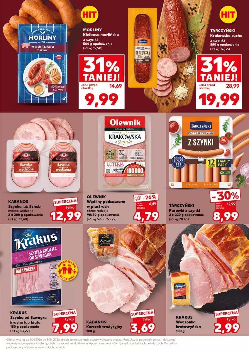 Gazetka promocyjna Kaufland - Mocny Start - ważna 07.04 do 08.04.2026 - strona 25 - produkty: Gra, Kabanos, Koc, Krakus, Mięso, Morliny, Olewnik, Parówki, Parówki z szynki, Szynka, Tarczyński