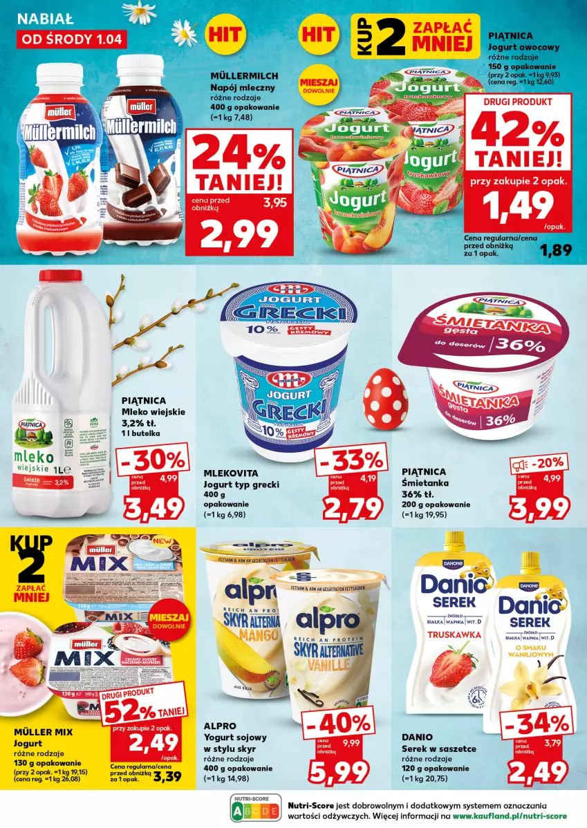 Gazetka promocyjna Kaufland - Mocny Start - ważna 07.04 do 08.04.2026 - strona 26 - produkty: Alpro, Danio, Jogurt, Mleko, Mlekovita, Piątnica, Por, Ser, Serek