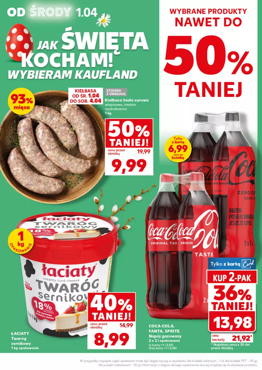 Gazetka promocyjna Kaufland - Mocny Start - ważna 07.04 do 08.04.2026 - strona 6 - produkty: Coca-Cola, Fa, Fanta, Kiełbasa, Koc, Napój, Napój gazowany, Ser, Sprite, Twaróg