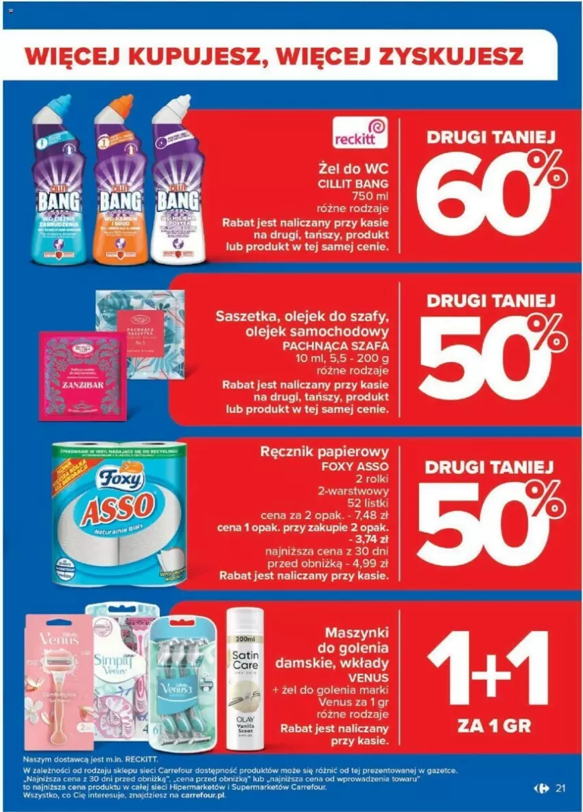 Gazetka promocyjna Carrefour - ważna 02.04 do 13.04.2024 - strona 16 - produkty: Cillit Bang, Fa, Foxy, Olej, Rolki, Szafa, Venus