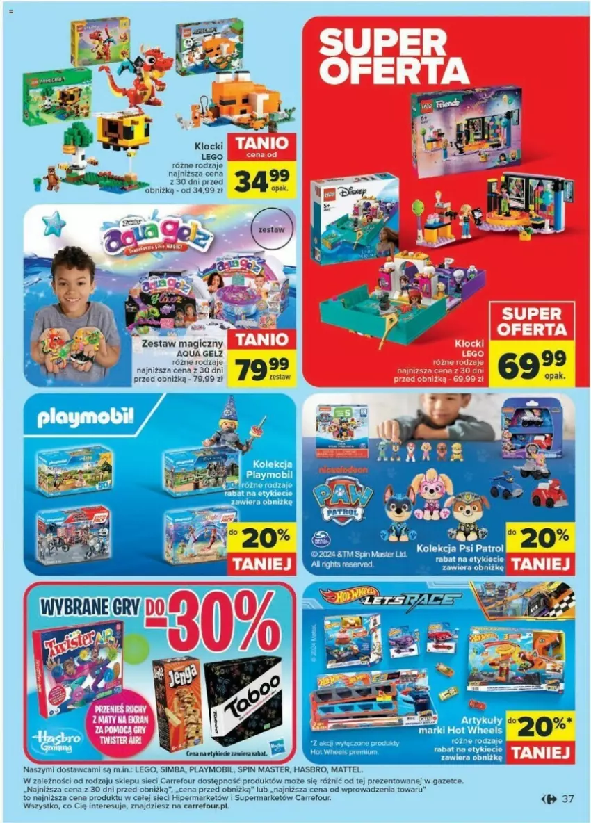 Gazetka promocyjna Carrefour - ważna 02.04 do 13.04.2024 - strona 33 - produkty: Hasbro, Hot Wheels, Klocki, LEGO, Mattel, Mobil, Playmobil, Ser