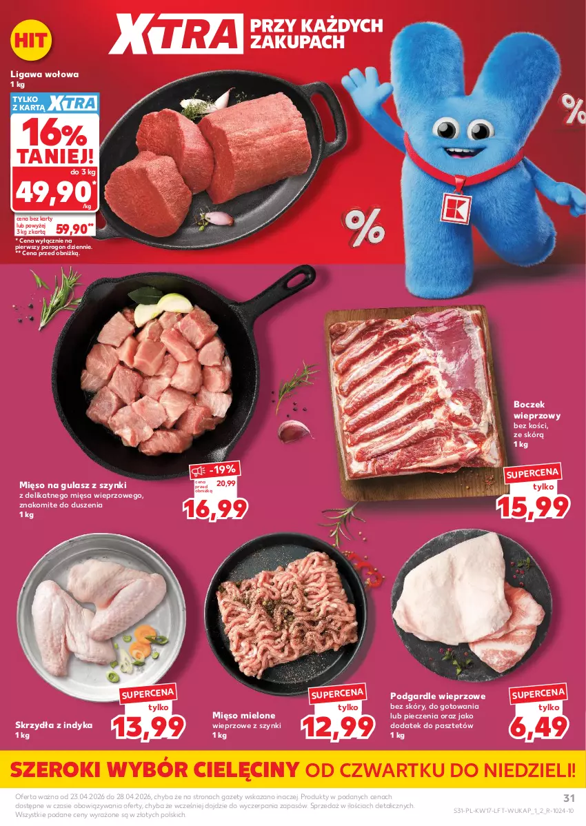 Gazetka promocyjna Kaufland - Gazetka tygodnia - ważna 23.04 do 28.04.2026 - strona 31 - produkty: Boczek, Boczek wieprzowy, Mięso, Mięso mielone, Mięso na gulasz, Pasztet, Piec