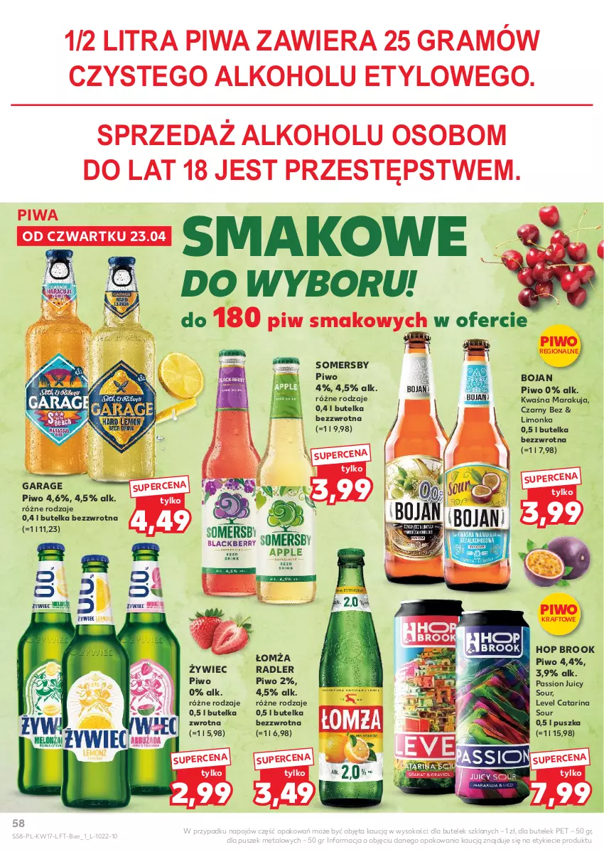 Gazetka promocyjna Kaufland - Gazetka tygodnia - ważna 23.04 do 28.04.2026 - strona 58 - produkty: Gra, Limonka, Piwa, Piwo, Radler, Sok, Somersby