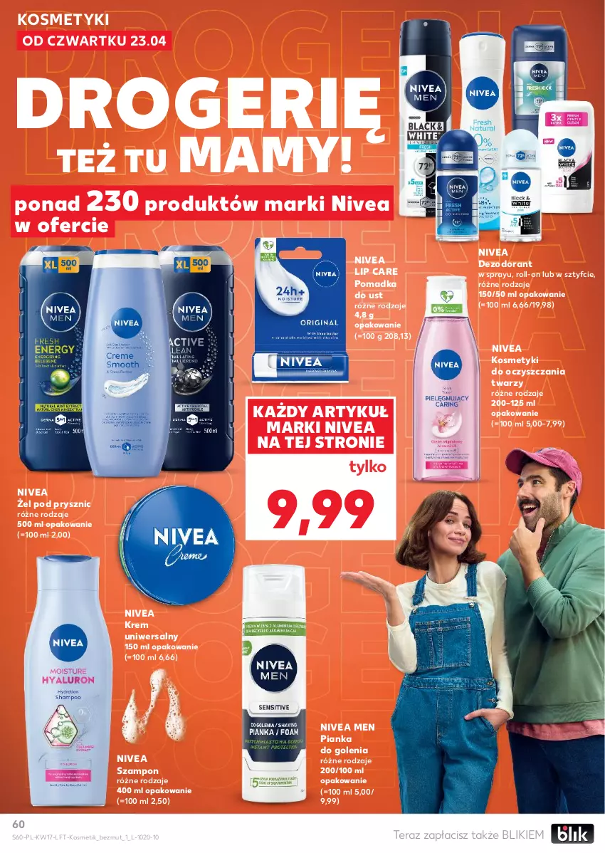 Gazetka promocyjna Kaufland - Gazetka tygodnia - ważna 23.04 do 28.04.2026 - strona 60 - produkty: Dezodorant, Krem uniwersalny, Nivea, Nivea Men, Pianka do golenia, Szampon, Tera